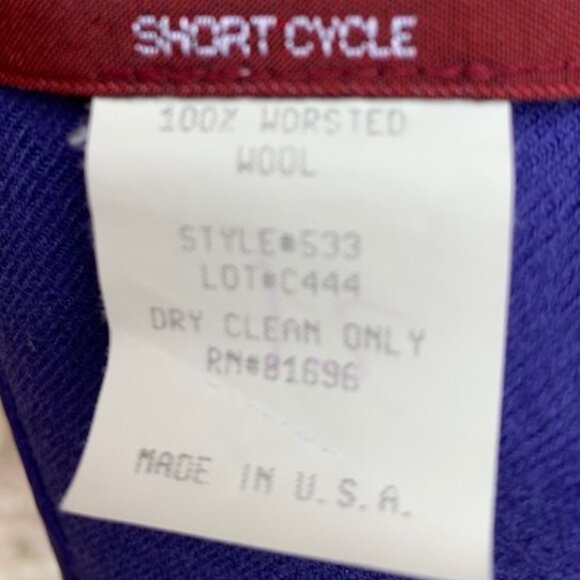 Jos. A Bank Purple 100% Wool 1 Button Blazer W/ Shoulder Pads Size 8 - Picture 10 of 11